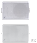 Difuzor de perete de forma rectangulara, cu suport de fixare din metal, 2-cai, 100V transf., 24-12-6W,  SPL max 96,5 dB, 83 dB 1W/1m,  alb, TUTONDO