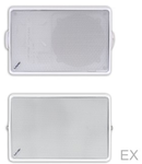 Difuzor de perete de forma rectangulara, cu suport de fixare din metal, 2-cai, 80 ohm, 100V transf., 46-24-12W, alb, TUTONDO