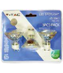 LED Spotlight - 4W GU10 cupa sticla alb cald / blistere 3 piese VT-1843