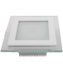 Panel LED spot din sticla, patrat cu schimbare  de culoare  3000K / 4500 K / 6000 K- 6W, VT-604G-RD