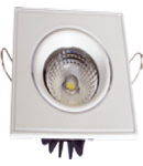 LED Spot 3W COB, patrat cu schimbare unghi, corp alb , VT-1103SQ