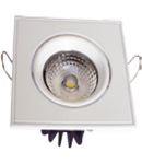 LED Spot 5W COB, patrat cu schimbare unghi, corp alb, VT-1105SQ