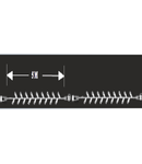 Sir ext. 50 LED+FLASH Alb Rece cu Cablu Negru 5m