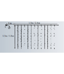 PERDEA 180 LEDURI  ALBASTRE+CABLU TRANSPARENT 1,5X1,5