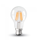 Bec LED Filament,6 w,B22,lumina calda,bulb sticla,A60