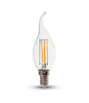 Bec LED Filament,4 w,E14,lumina rece,bulb sticla tip flacara lumanare 