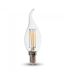 Bec LED Filament,4 w,E14,lumina alba,bulb sticla tip flacara lumanare 