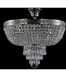 Candelabru Diamant Crystal Palace 5 becuri dulie normala E27 230V Diam. 40cm, H43 cm,Nichel