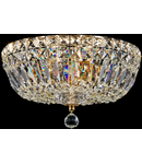 Candelabru Diamant Crystal Basfor 3 becuri dulie E14, 230V,D.30cm, H.20 cm,Auriu