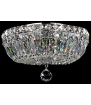 Candelabru Diamant Crystal Basfor 3 becuri dulie E14, 230V,D.30cm, H.20 cm,Nichel