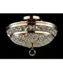 Candelabru Diamant Crystal Ottilia,3 becuri dulie E14, 230V,D.32cm, H.23 cm,Auriu