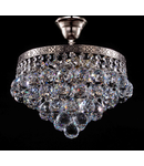 Candelabru Diamant Crystal Gala,4 becuri dulie E27, 230V,D.30cm, H.33 cm,Nichel