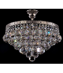 Candelabru Diamant Crystal Gala,6 becuri dulie E27, 230V,D.38cm, H.38 cm,Nichel