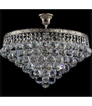 Candelabru Diamant Crystal Gala,6 becuri dulie E27, 230V,D.46cm, H.40 cm,Nichel