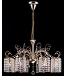 Candelabru Diamant Crystal Leona,5 becuri dulie E27, 230V,D.73cm, H.86 cm,Auriu