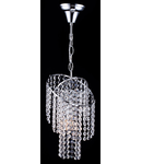 Candelabru Diamant Crystal Picolla,1 bec dulie E27, 230V,D.17cm, H.70 cm,Nichel