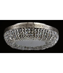 Plafoniera Diamant Crystal Luna,6 becuri dulie E27, 230V,D.45cm, H.12 cm,Nichel