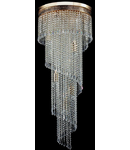 Candelabru Diamant Crystal Cascade,12 becuri dulie E14, 230V,D.42cm, H.100 cm,Auriu