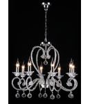 Candelabru Diamant Crystal Amore,8 becuri dulie E14, 230V,D.68cm, H.56 cm,Nichel