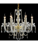 Candelabru Diamant Crystal Adel,6 becuri dulie E14, 230V,D.59cm, H.58 cm,Auriu