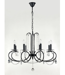 Candelabru Diamant Crystal Fermelle,8 becuri dulie E14, 230V,D.76cm, H.62 cm,Negru