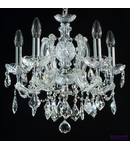 Candelabru Diamant Crystal Inverno,5 becuri dulie E14, 230V,D.45cm, H.42 cm,Argintiu