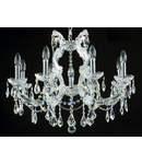 Candelabru Diamant Crystal Inverno,9 becuri dulie E14, 230V,D.66cm, H.58 cm,Argintiu