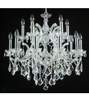 Candelabru Diamant Crystal Inverno,25 becuri dulie E14, 230V,D.110cm, H.127 cm,Argintiu