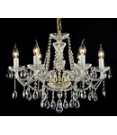 Candelabru Diamant Crystal Beatrix,6 becuri dulie E14, 230V,D.62cm, H.47 cm,Alb