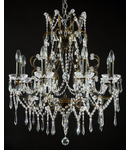 Candelabru Diamant Crystal Castle,8 becuri dulie E14, 230V,D.65cm, H.75 cm,Bronz