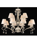 Candelabru Elegant Brionia,12 becuri dulie E14, 230V,D.84cm, H62 cm,Crem