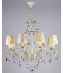 Candelabru Elegant Velvet,8 becuri dulie E14, 230V,D.82cm, H.82 cm,Auriu-Alb