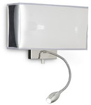 Aplica Hotel, 2 becuri, dulie E27 + LED, L:320 mm, H:225 mm, Crom