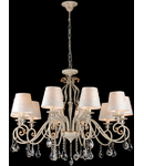 Candelabru Elegant Merenga,10 becuri dulie E14, 230V,D.99cm, H.70 cm,Alb-auriu