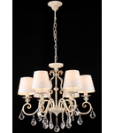 Candelabru Elegant Merenga,6 becuri dulie E14, 230V,D.63cm, H.56 cm,Alb-auriu