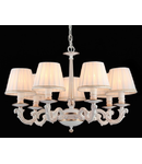 Candelabru Elegant Torrone,7 becuri dulie E14, 230V,D.64cm, H.41 cm,Alb-auriu