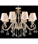 Candelabru Elegant Merenga,8 becuri dulie E14, 230V,D.74cm, H.58 cm,Alb