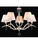 Candelabru Elegant Talia,5 becuri dulie E14, 230V,D.62cm, H.50 cm,Crem