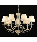 Candelabru Elegant Olivia,7 becuri dulie E14, 230V,D.75cm, H.52 cm,Abajur crem