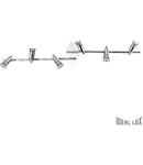 Plafoniera Alfa 6 becuri, dulie GU10, L:1065 mm, H:220 mm, Crom