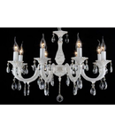 Candelabru Pietra ,8 becuri dulie E14, 230V,D.68cm, H.47 cm,Alb