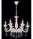 Candelabru Bianco ,6 becuri dulie E14, 230V,D.64cm, H.50 cm,Alb