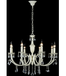 Candelabru Verona ,8 becuri dulie E14, 230V,D.76cm, H.66 cm,Alb