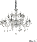 candelabru Colossal, 15 becuri, dulie E14, D:950 mm, H:900/1800 mm, Transparent