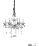 candelabru Colossal, 6 becuri, dulie E14, D:660 mm, H:700/1800 mm, Transparent