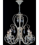 Candelabru Princess,5 becuri dulie E14, 230V,D.51cm, H.54 cm,Crem