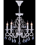 Candelabru Aria,5 becuri dulie E14, 230V,D.54cm, H.84 cm,Alb-auriu