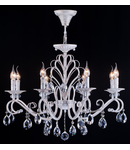 Candelabru Aria,8 becuri dulie E14, 230V,D.79cm, H.88 cm,Alb-auriu