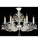 Candelabru Salute,6 becuri dulie E14, 230V,D.74cm, H.59 cm,Alb