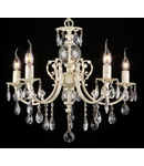 Candelabru Palla,5 becuri dulie E14, 230V,D.54cm, H.49 cm,Alb-Auriu